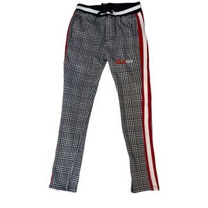 HOUNDSTOOTH PATTERN jogger TRACK PANTS-BLACK Bleeker& MERCER brand SZ M